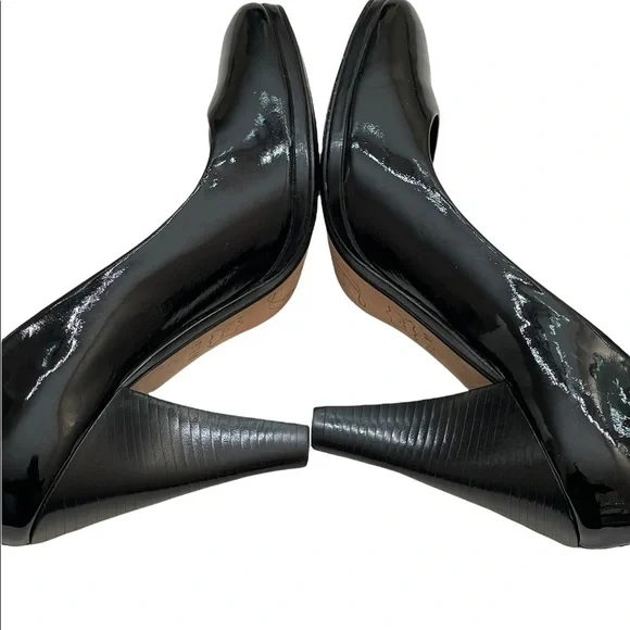 DELMAN black patent leather Bonnie heels size 8.5M - Picture 8 of 10